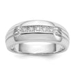14k White Gold Diamond 5-stone Mens Ring, Size 10 - Birthstone Company