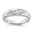 14k White Gold 7-stone Diamond Mens Ring, Size 10 - Birthstone Company