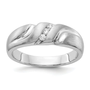 14k White Gold Diamond Mens Ring