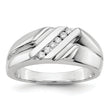 14k White Gold Diamond Mens Ring