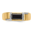 14k Onyx and Diamond Mens Ring, Size 10 - Birthstone Company