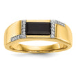14k Onyx and Diamond Mens Ring, Size 10 - Birthstone Company