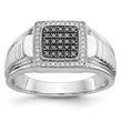 14k White Gold Black and White Diamond Mens Ring, Size 10 - Birthstone Company