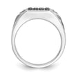 14k White Gold Black and White Diamond Mens Ring, Size 10 - Birthstone Company
