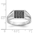 14k White Gold Black and White Diamond Mens Ring, Size 10 - Birthstone Company