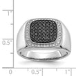 14k White Gold Black and White Diamond Mens Ring, Size 10 - Birthstone Company