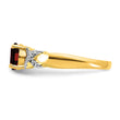 14k Two-tone Garnet and Diamond Ring, Size 7 - Birthstone Company