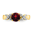 14k Two-tone Garnet and Diamond Ring, Size 7 - Birthstone Company