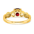 14k Two-tone Garnet and Diamond Ring, Size 7 - Birthstone Company