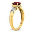 14k Two-tone Garnet and Diamond Ring, Size 7 - Birthstone Company