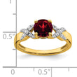 14k Two-tone Garnet and Diamond Ring, Size 7 - Birthstone Company