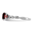 Sterling Silver Rhodium-plated Garnet and Diamond Ring - Birthstone Company
