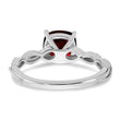 Sterling Silver Rhodium-plated Garnet and Diamond Ring - Birthstone Company