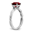 Sterling Silver Rhodium-plated Garnet and Diamond Ring - Birthstone Company
