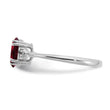 Sterling Silver Rhodium-plated Garnet and Diamond Ring, Size 8 - Birthstone Company