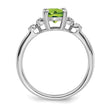 Sterling Silver Rhodium-plated Peridot and Diamond Ring - Birthstone Company