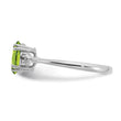 Sterling Silver Rhodium-plated Peridot and Diamond Ring - Birthstone Company