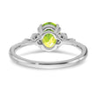Sterling Silver Rhodium-plated Peridot and Diamond Ring - Birthstone Company