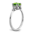 Sterling Silver Rhodium-plated Peridot and Diamond Ring - Birthstone Company