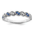 14k White Gold Sapphire and Diamond Twist Band