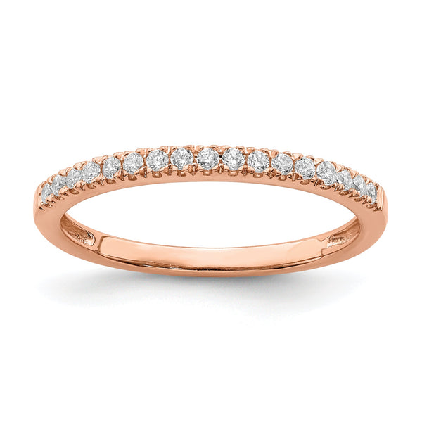 Pure Serenity 14k Rose Gold 1/6 carat Lab Grown Diamond VS/SI+ G+ Wedding Band