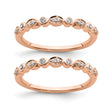 Pure Serenity 14k Rose Gold 1/5 carat Lab Grown Diamond VS/SI+ G+ Two Wedding Band Set