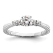 10k White Gold 1/2 carat Lab Grown Diamond VS/SI+ G+ Complete Petite Engagement Ring