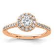 14k Rose Gold 3/4 carat Lab Grown Diamond VS/SI+ G+ Round Complete Halo Engagement Ring