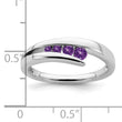 10k White Gold Amethyst 4-stone Ring, Size 7 - Birthstone Company