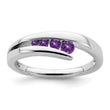 10k White Gold Amethyst 4-stone Ring, Size 7 - Birthstone Company