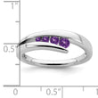 14k White Gold Amethyst 4-stone Ring, Size 7 - Birthstone Company