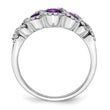 14k White Gold Amethyst and Diamond Ring, Size 7 - Birthstone Company