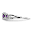 14k White Gold Amethyst and Diamond Ring, Size 7 - Birthstone Company