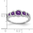 14k White Gold Amethyst and Diamond Ring, Size 7 - Birthstone Company