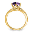 14k Amethyst and Diamond Ring, Size 7 - Birthstone Company