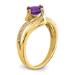 14k Amethyst and Diamond Ring, Size 7 - Birthstone Company
