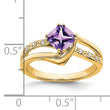14k Amethyst and Diamond Ring, Size 7 - Birthstone Company