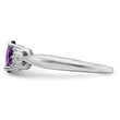 14k White Gold Amethyst and Diamond Ring, Size 7 - Birthstone Company
