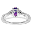 14k White Gold Amethyst and Diamond Ring, Size 7 - Birthstone Company