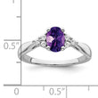 14k White Gold Amethyst and Diamond Ring, Size 7 - Birthstone Company
