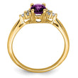 14k Amethyst and Diamond Ring, Size 7 - Birthstone Company