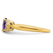 14k Amethyst and Diamond Ring, Size 7 - Birthstone Company