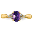 14k Amethyst and Diamond Ring, Size 7 - Birthstone Company