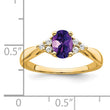 14k Amethyst and Diamond Ring, Size 7 - Birthstone Company
