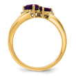 10k Amethyst and Diamond 2-stone Heart Ring, Size 7 - Birthstone Company