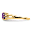 10k Amethyst and Diamond 2-stone Heart Ring, Size 7 - Birthstone Company