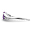 14k White Gold Amethyst and Diamond Heart Ring, Size 7 - Birthstone Company
