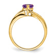 10k Amethyst and Diamond Heart Ring, Size 7 - Birthstone Company