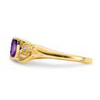 10k Amethyst and Diamond Heart Ring, Size 7 - Birthstone Company