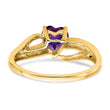 14k Amethyst and Diamond Heart Ring, Size 7 - Birthstone Company